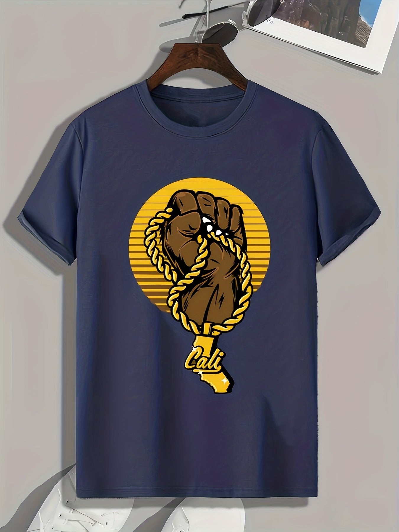 Fist Print Men's Graphic T-shirt for Summer