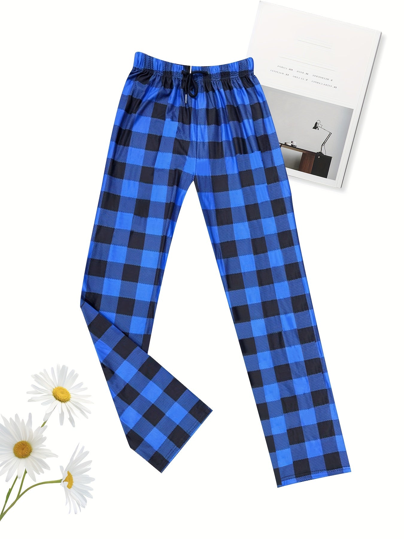 Checkerboard Print Yoga Pants Wide Legs Women's Activewear