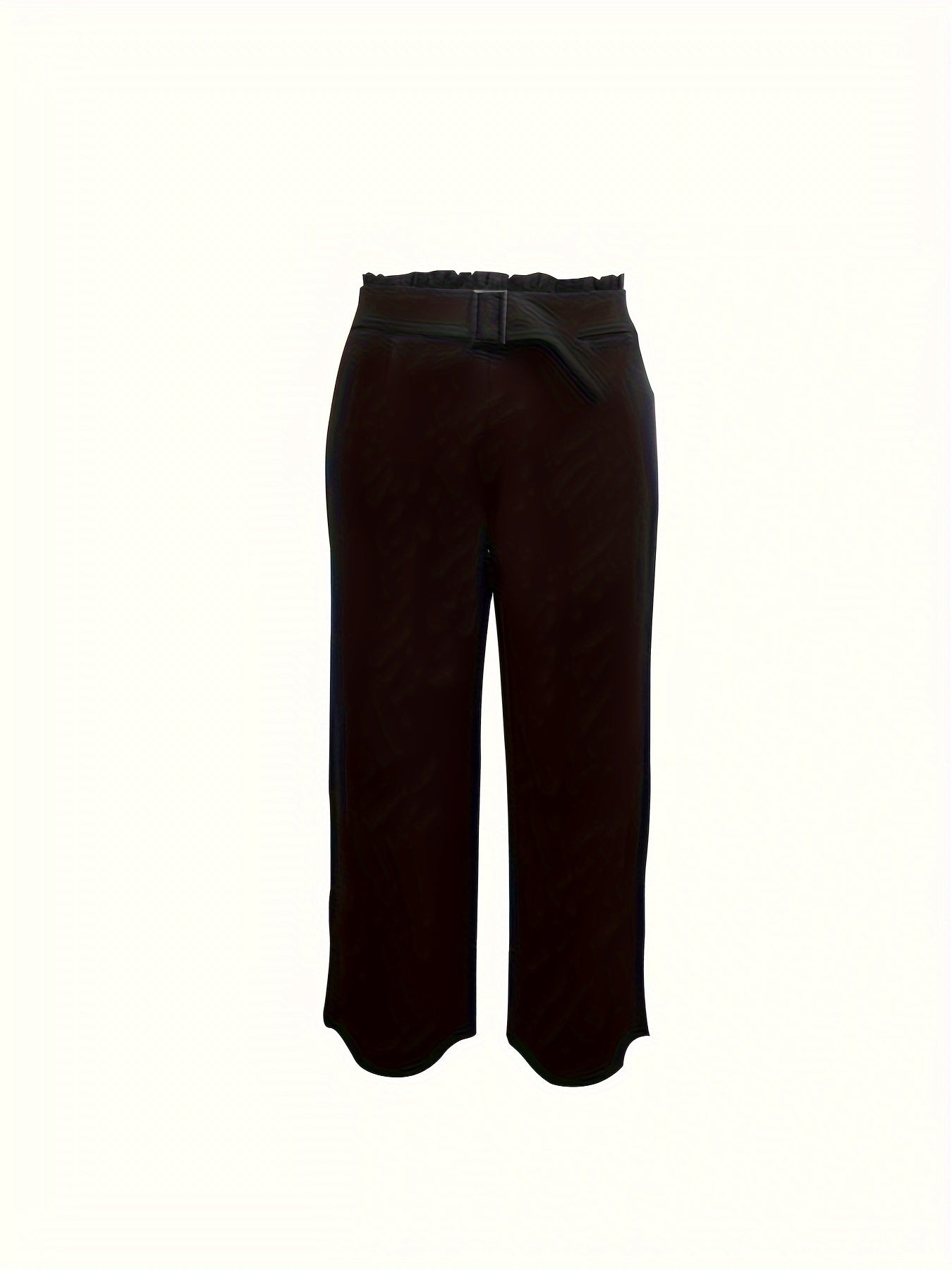 Wide Leg Loose Trousers with Buckle Detail