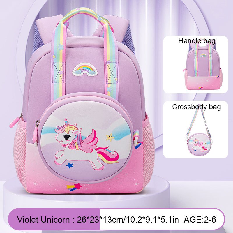 2pcs Rabbit Unicorn Shape Backpack With Crossbody Bag for Girls