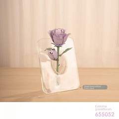 DIY Building Blocks Rose Flower Desktop Decoration ABS Material