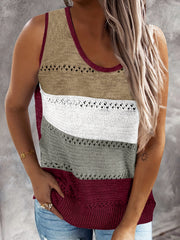 Sleeveless Knitted Tank Top Casual Women's Clothing