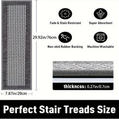 15pcs Non Slip Carpet Stair Treads Rubber Backing Safety Rug Runner