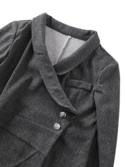 Solid V Neck Wrap Coat Fall Winter Jacket Women's Clothing