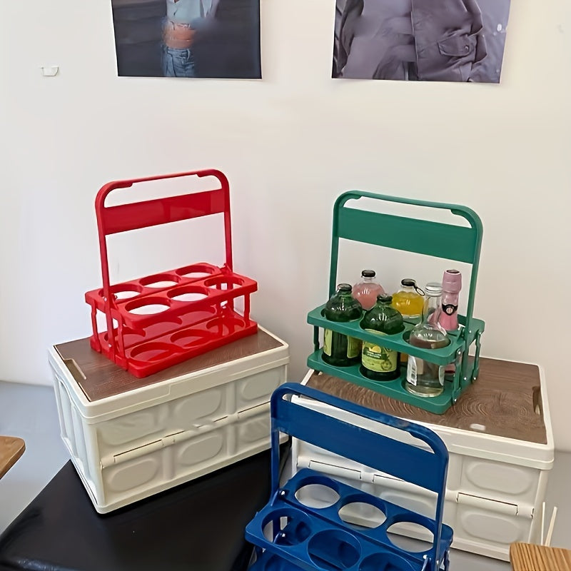 Portable Beer Holder For 6 Bottles Foldable Wine Bottle Rack