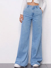 High Waist Wide Leg Baggy Jeans Women's Denim Clothing