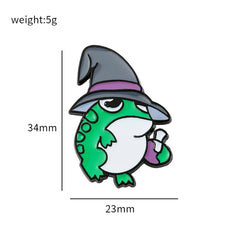 Cute Frog Metal Oil Drip Brooch for Kids