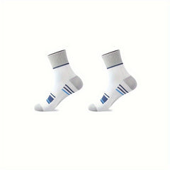 5 Pairs Men's Athletic Quarter Socks, Soft Breathable Socks
