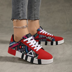 Pattern Lightweight Skate Shoes Breathable Wear Resistance Outdoor Sneakers