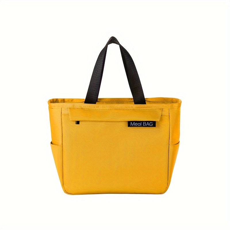 Insulated Lunch Bag Square Shape Polyester Thick Aluminum Foil Lined