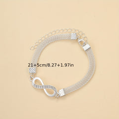 Zircon Inlaid Anklet, Sparkly Foot Jewelry Decor