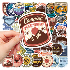 48pcs Outdoor Camping Waterproof Stickers for Water Bottles Cars Laptop Bike
