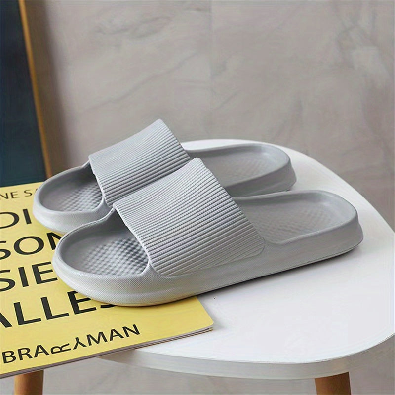 Women's Solid Slides Soft Sole Pillow Slides Lightweight Shower Shoes