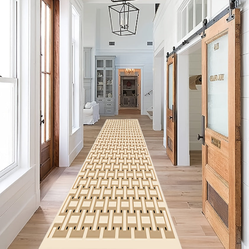 Geometric Runner Rugs Soft Laundry Room Rug Long Anti-fouling Hallway Rug