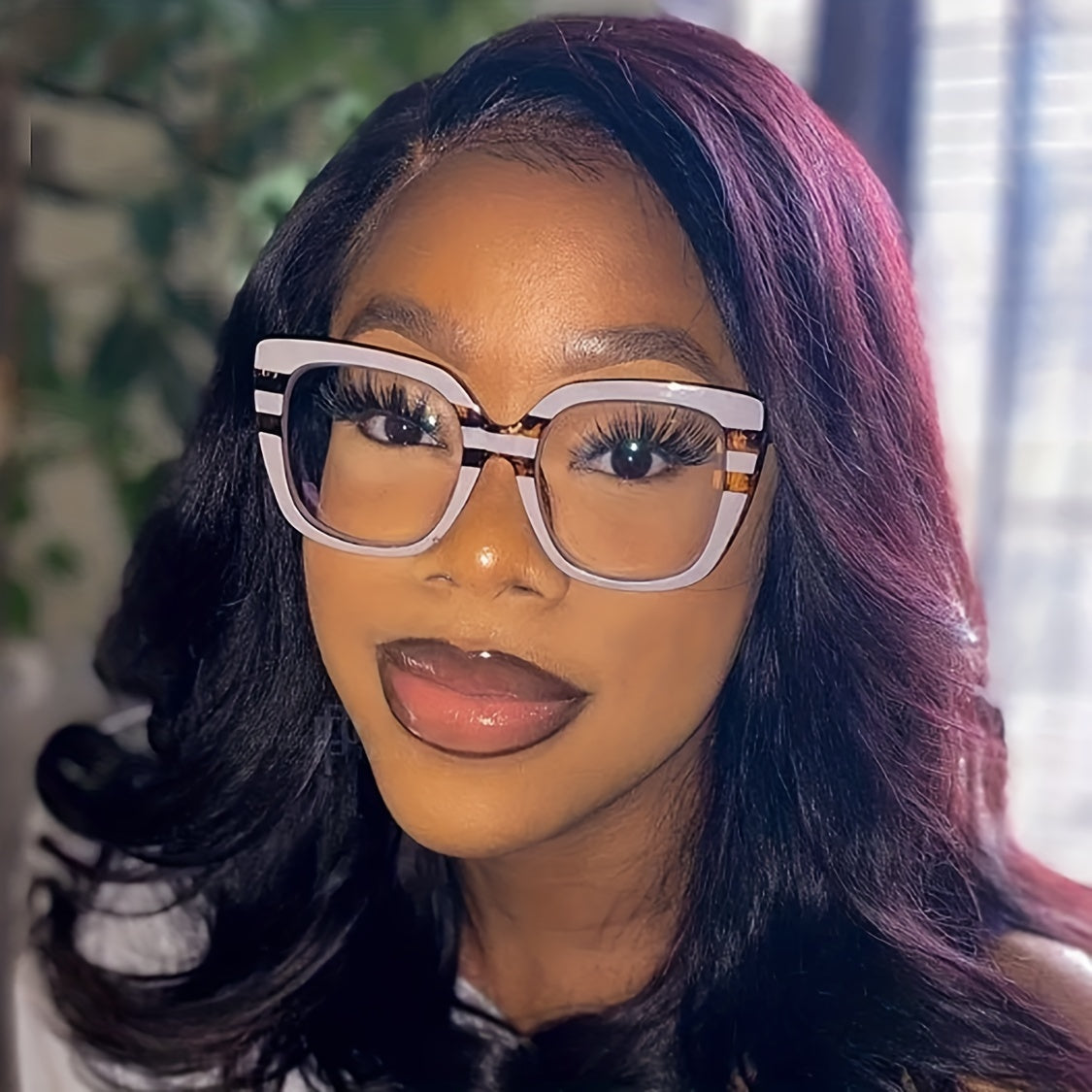 Vintage Cat Eye Clear Lens Sunglasses Square Frame Glasses