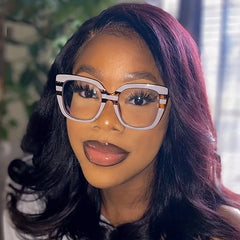 Vintage Cat Eye Clear Lens Sunglasses Square Frame Glasses