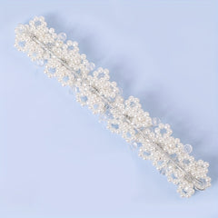 Faux Pearl Bridal Hair Piece Crystal Headband for Women