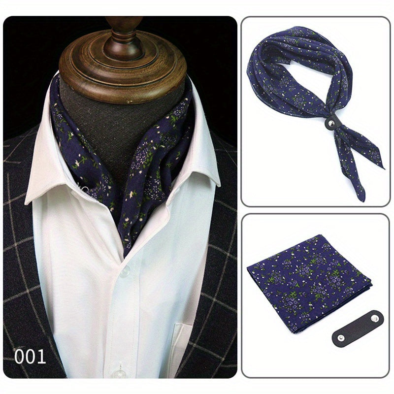 Jacquard Collar Scarf Men's Square Neckerchief