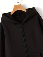 Casual Fleece Hooded Sweatshirt Women's Zip Up Hoodie