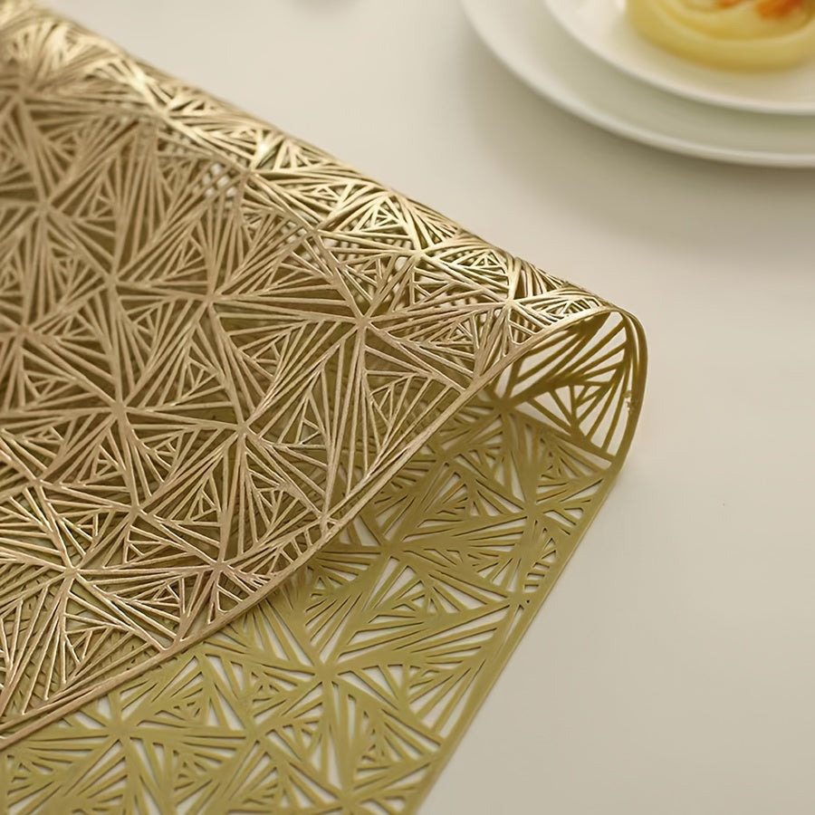 Rectangular Hollow Grid Plastic Placemats - Table Mat Insulation