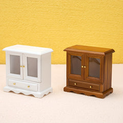12 Food And Play Dollhouse Furniture Cabinet Double Door Bookcase