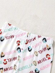 5pcs Girls Cartoon Print Bike Shorts & Stretchy Casual Shorts For Kids