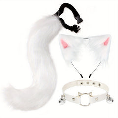 Cat Ears Cat Tail Set Fox Cosplay Cat Tail Accessories Strap Cat Ear Hair Hoop