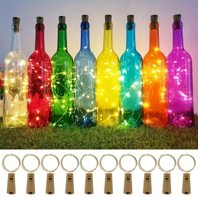 6pcs 2m 20LED Wine Bottle Lights With Cork Led String Fairy Lights Waterproof