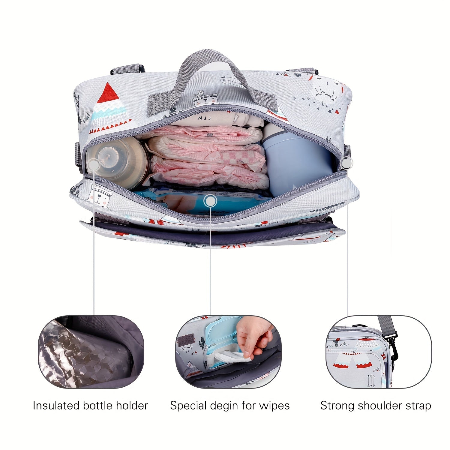 Mini Diaper Hanging Bag for Stroller - Nursery Storage Organizer