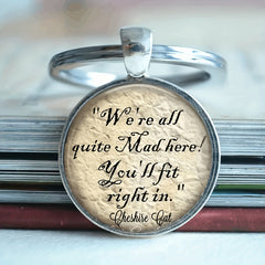 Vintage English Handwriting Keychain Necklace Bag Charm Accessories