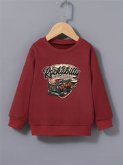 Sports Car Pattern Toddler Kid's Sweatshirt ROCKABILLY Print