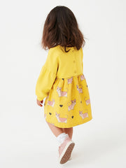 Toddler Girls' Dogs Graphic Long Sleeve Princess Dress