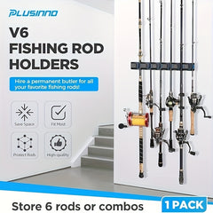 Vertical Fishing Rod Racks Wall Mounted Holders