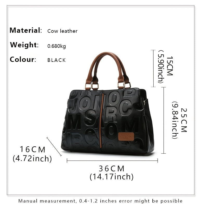 Vintage Embossed Leather Crossbody Bag for Women