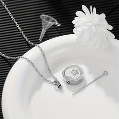 Stainless Steel Memorial Urn Paw Pattern Pendant Necklace