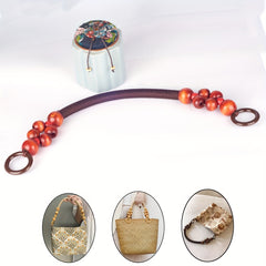 Vintage Woven Wood Beads DIY Bag Handle Ethnic Style Purses Accessories