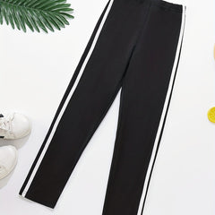 Girls Casual Sweat Pants High Waist Slim Fit Stretch Athletic Legging