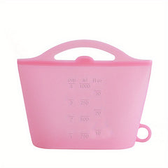 Silicone Reusable Storage Bag With Handle, Leak Proof Freezer Bag