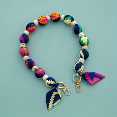 Silk Scarf Bead Bag Chain for Women's Handbag