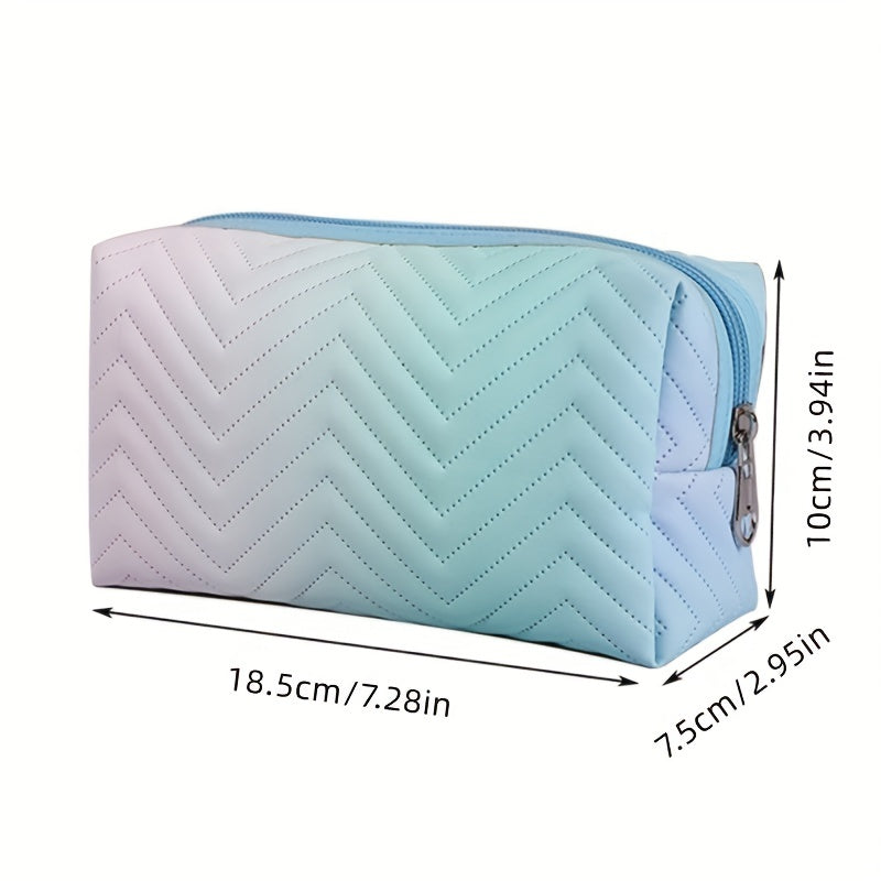 Waterproof Ombre Makeup Bag for Women Portable Travel Cosmetic Bag