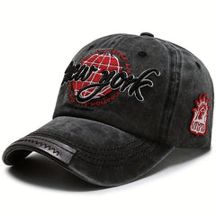 Men's Retro Baseball Cap Letter Embroidery Peaked Cap