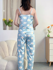 Floral Print Pajama Set V Neck Cami Top & Pants