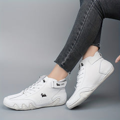 Women's Lace Up Ankle Boots - Faux Leather Sneakers