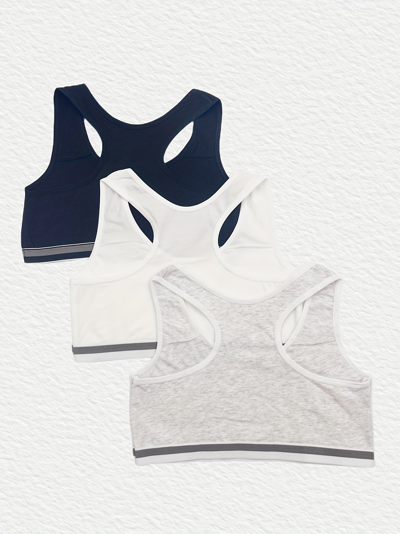 4pcs Girls Cotton Anti-Convex Bras Female Elastic Crop Top Vests