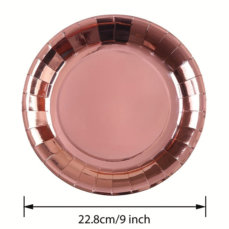 24pcs Rose Golden Party Supplies - Elegant Touch for Birthdays
