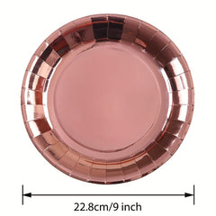 24pcs Rose Golden Party Supplies - Elegant Touch for Birthdays