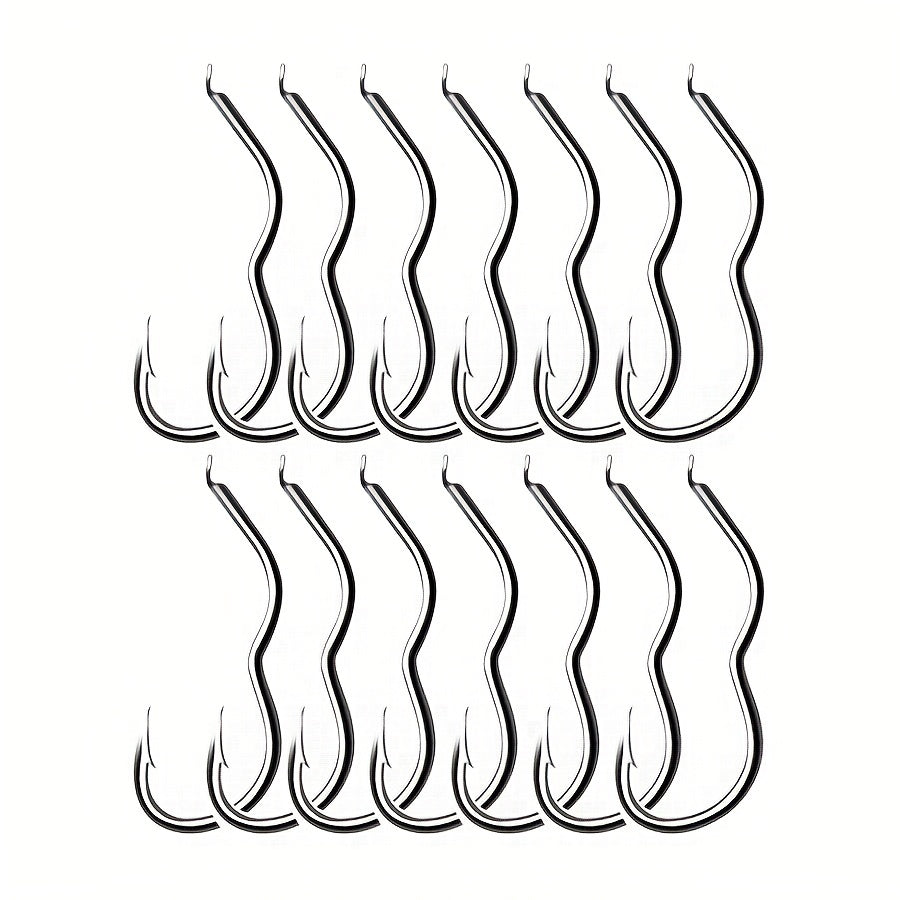 12pcs High Carbon Steel Fishing Hook for Carp Fishing Sizes 0-13
