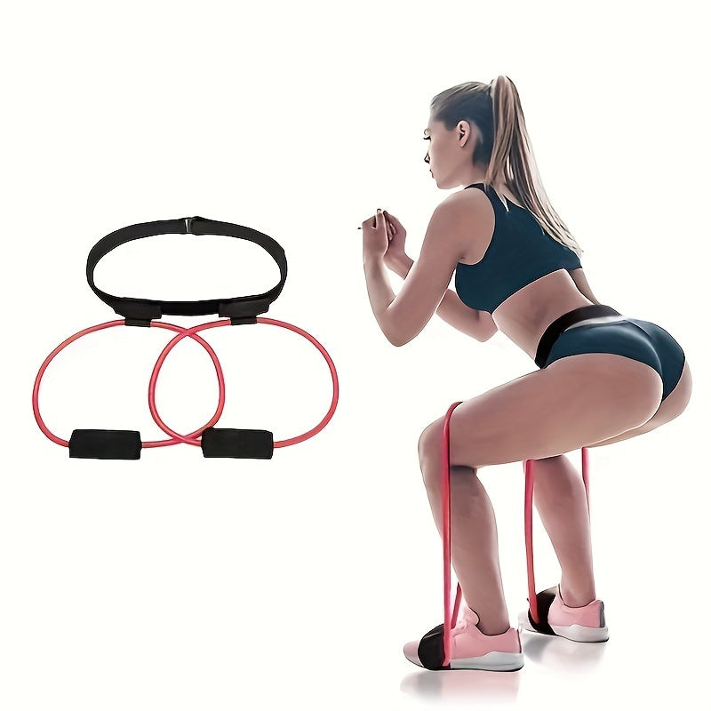 Multifunctional Fitness Resistance Band Yoga Stretching Rope With Grip Sleeve