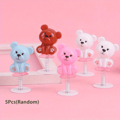 5pcs Press Bouncing Bear Toy Creative Bear Ornaments Birthday Event Party Favors
