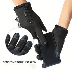 Winter Zipper Fishing Gloves Non slip Touch Screen Windproof Gloves